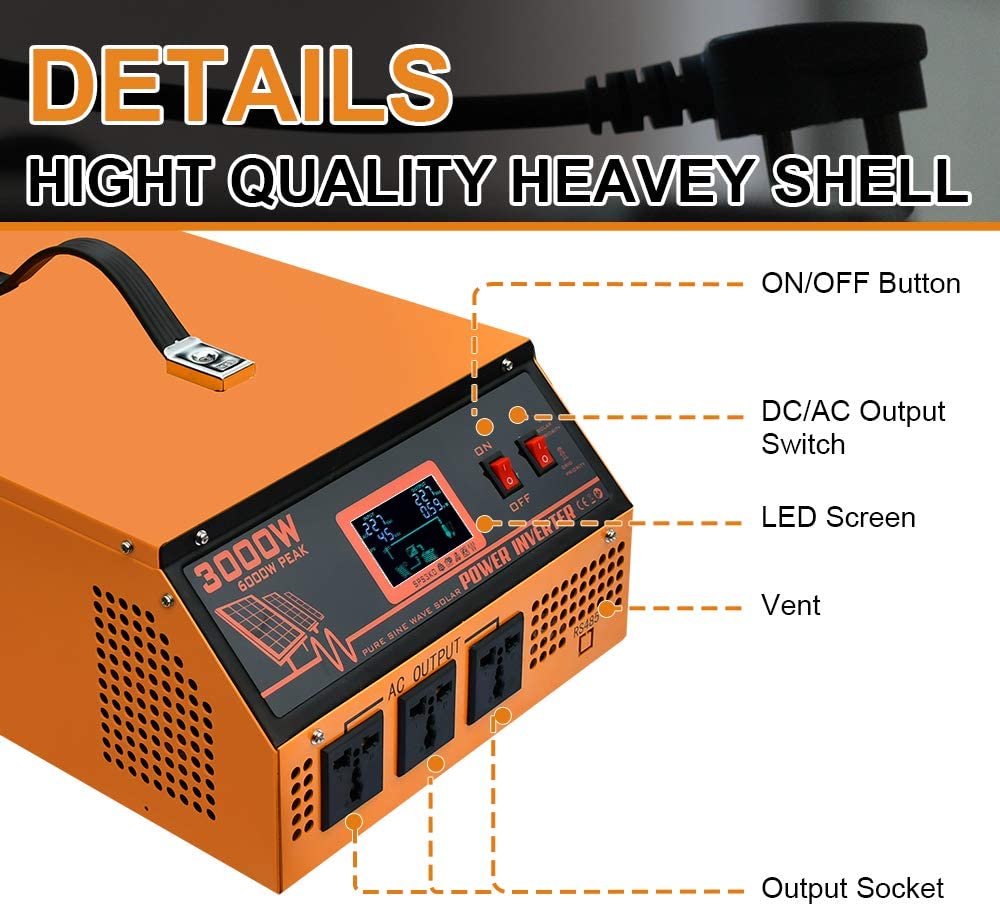 3000W inverter with 30A charge controller