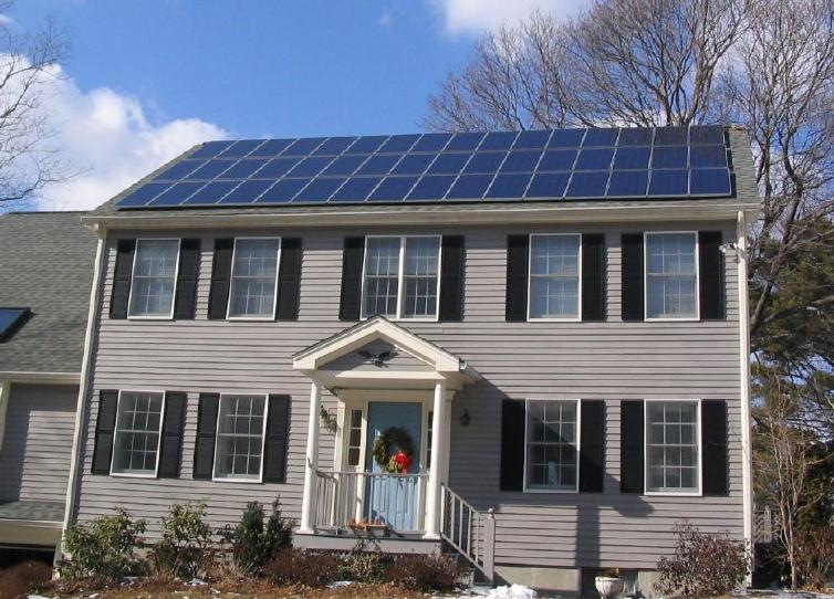 Solar panels on a big household