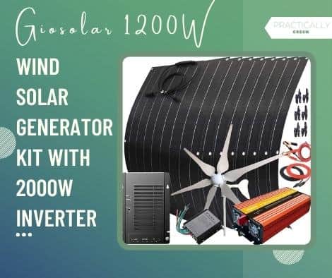 Giosolar 1200W Wind Solar Generator Kit with 2000W Inverter