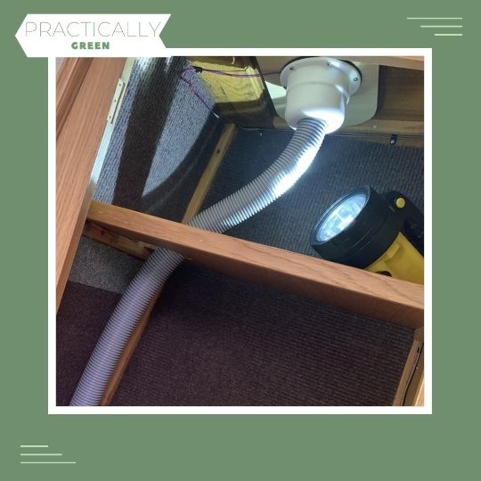 Hose through the shelf holes
