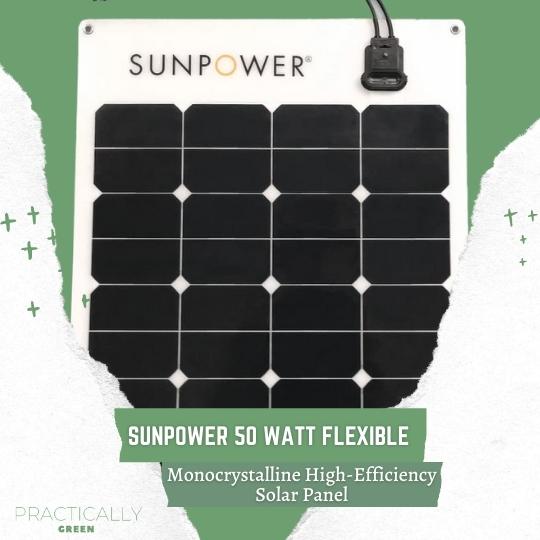 SunPower 50 Watt Flexible Monocrystalline High-Efficiency Solar Panel