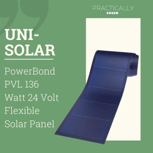 Uni-Solar PowerBond PVL 136 Watt 24 Volt Flexible Solar Panel